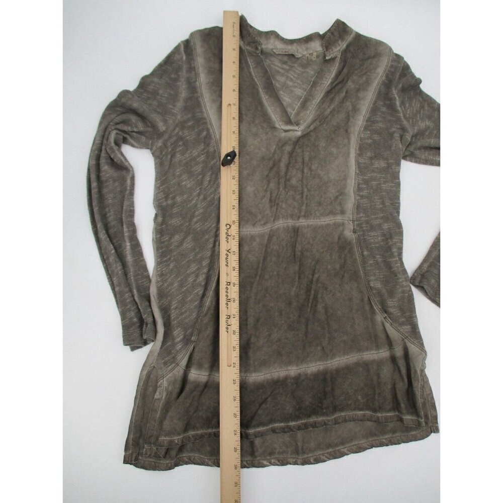 Soft Surroundings Womens Top Small Long Sleeves V Neck Boho Brown Cotton Casual - Picture 8 of 12